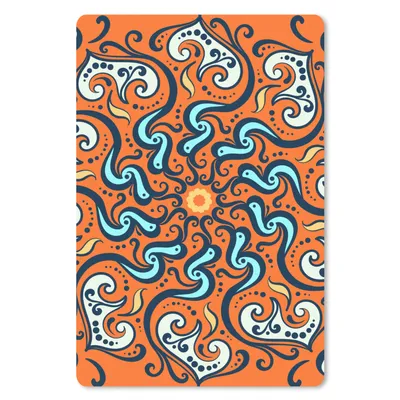 Produktbild von MuchoWow® Mauspad Mousepad Blume - Weiß - Blau - Muster 18x27 cm - Mousepads - Maus Mat - Pad - Mausunterlage