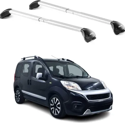 Image de Barres de toit transversales pour Fiat Fiorino 2008-2020 Gris Argenté 2x ABE