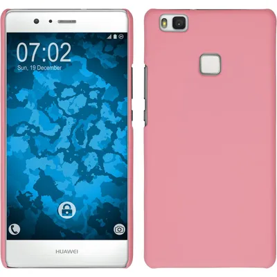 Produktbild von PhoneNatic Case kompatibel mit Huawei P9 Lite - Hülle rosa gummiert Hard-case + 2 Schutzfolien