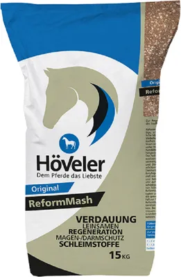 A bag of horse feed.