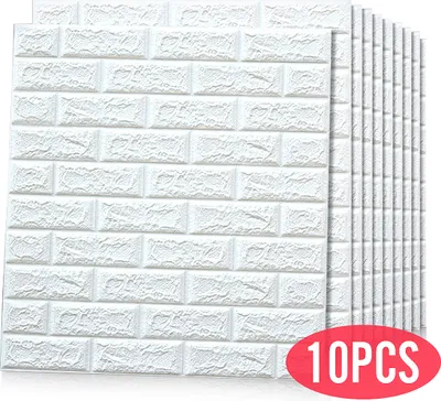 Produktbild von 10Pcs 70x77cm Große 3D wasserdichte Fliesen Ziegel Wandaufkleber Selbstklebende Schaumstoffplatte 3D Wandaufkleber 3D Tapeten