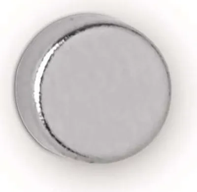 Produktbild von MAUL Magnet rund 10 Stück 0,7 kg Stahl Metall Neodym magnetisch Ø 0.5 x 0.3 cm silber