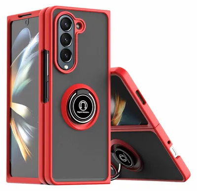 Immagine prodotto di Per Samsung Galaxy Z Fold5 5G TPU / PC Design Anello Magnet Cover Custodia del telefono cellulare Rosso / Nero Cases
