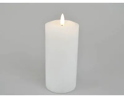 Productafbeelding van Branded LED-kaars, stompmodel, Ø 7,6 x 16 cm - Crème
