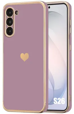 Image de Coque pour Samsung Galaxy S26, Silicone Motif Cœur Antichoc Souple Anti-Rayures Ultra Slim - Violet