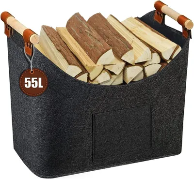 Produktbild von VAZILLIO XXL Filz Brennholztasche Einkaufstasche Stauraum 55L