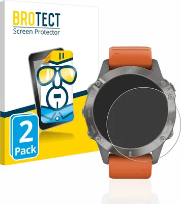Produktbild von 2x Für Garmin Fenix 6 / 6 Pro / 6 Pro Solar Schutzfolie BROTECT Displayschutz Display Schutz Folie Klar Transparent