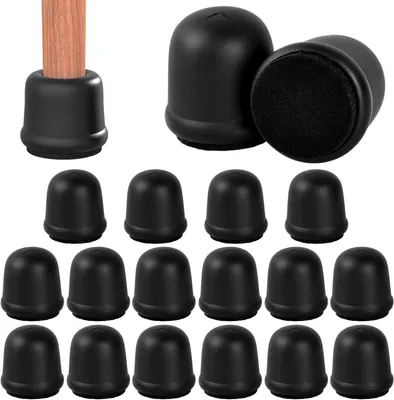 Produktbild von Stuhlgleiter 16 Stück, Ø 14-20 mm, runde Stühle, schwarz, Silikon und Filz, für Bodenschutz
