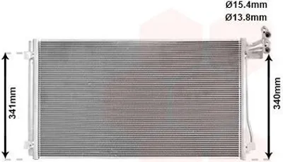 Produktbild von VAN WEZEL 58015703 Kondensator Klimaanlage Klimakondensator für VW SHARAN (7N1, 7N2) +Trockner