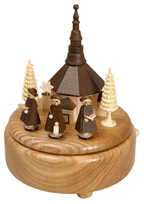 Obrázek produktu pro Hrací skříňka s kostelem Kurrende přírodní ŠxVxH 13x16x13cm NOVINKA