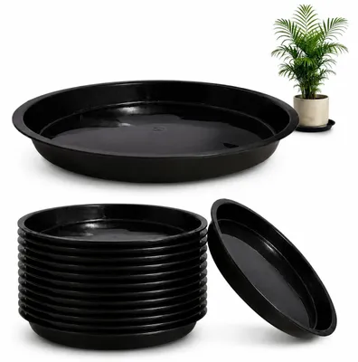 Imagen del producto de Juego de 15 protectores para macetas, redondos, de 26 cm de diámetro, color