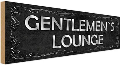 Produktbild von vianmo Holzschild 10x27 cm Gentelmen`s Lounge Männer Frauen