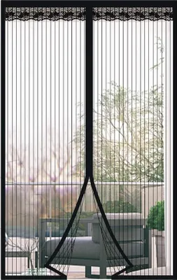 Produktbild von Fliegengitter Magnetisch für Tür 110x210cm Fliegenvorhang Magnetisch Balkontür Ohne Bohren Insektenschutz Vorhang Mückentür Fliegentüren für Wohnzimmer Terrassentür Schwarz