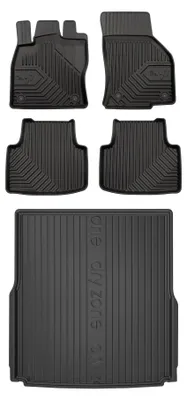Productafbeelding van Rubberen automatten + kofferbakmat voor Volkswagen Passat B8 2014-2022 (stationwagen) – 5-delig, zwart, op maat – Wielganizator