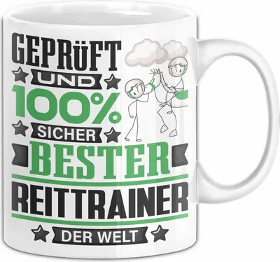Produktbild von Reittrainer Geschenk Lustiger Spruch für Reittrainer Geschenkidee Bester Reittrainer Der Welt (Weiß)