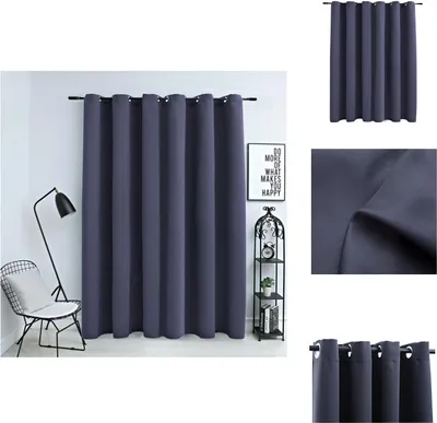 Produktbild von vidaXL Verdunkelungsvorhang mit Metallösen Anthrazit 290 x 245 cm - Vorhänge & Gardinen