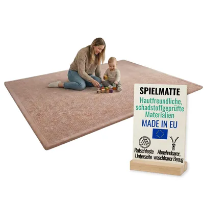 Produktbild von Pillows24 – Krabbelmatte Baby 150x200 cm | 3 cm Dick Spielmatte Kinder, Kinderteppich | Rutschfest & Pflegeleicht, Weiche Krabbeldecke | Spielteppich