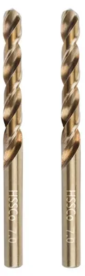 Image de Ensemble de forets cobalt de 7 mm, 2 pièces, en acier rapide HSS M35, avec tige droite, pour l'acier inoxydable, les métaux et le bois