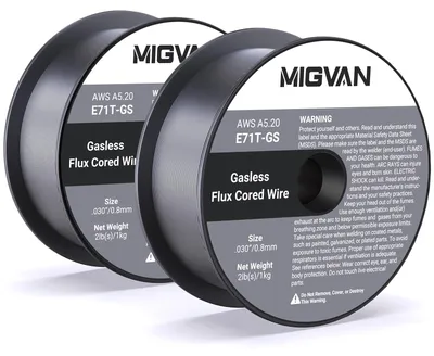 Immagine prodotto di Filo di saldatura 0,8 mm, filo di saldatura autoproteggente E71T-GS, filo per saldatura MIG senza gas, 1 kg