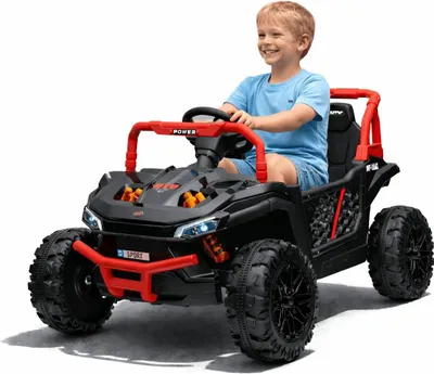 Produktbild von Elektroauto für Kinder UTV Small 12V, schwarz, Hinterradantrieb, 12V Batterie, Kunststoffräder, Breiter Doppelsitz für nur ein Kind, 2,4 GHz Fernbedienung, MP3-Player mit USB/SD-Eingang, LED-Leuchten