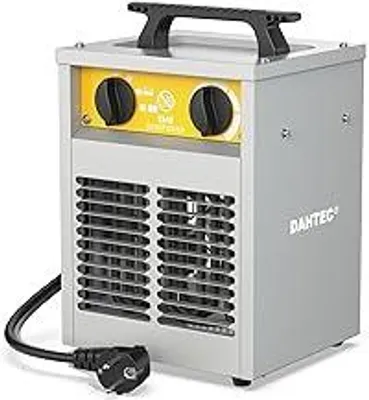Produktbild von DAHTEC Elektroheizer Heizlüfter Bauheizer 2000 Watt Elektro Heizstrahler Bautrockner mit Thermostat Elektrisch Heizgerät mit 3 Heizstufen Heizgebläse für Garage, Baustelle