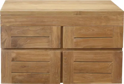 Produktbild von Teako Design Waschtisch hängend Sunne Massiv-Teakholz 90x50x54,6 cm