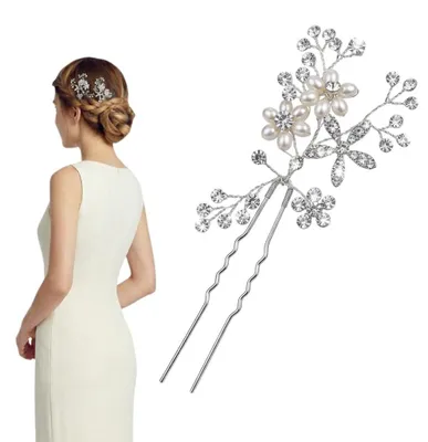 Produktbild von Damen-Haarzierde für die Hochzeit Kamm Perlen Kristalle Haarschmuck Tiara Spange