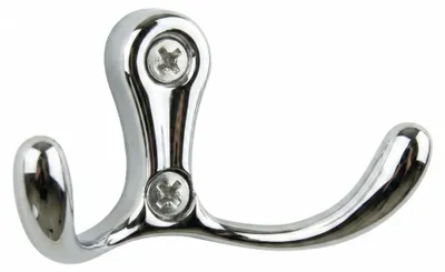Productafbeelding van Wandgarderobe voor de badkamer, te bevestigen met schroeven, van metaal, zilverkleurig verchroomd