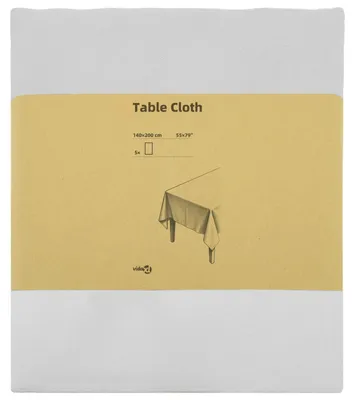 Image de vidaXL, nappe rectangulaire, lot de 5, blanche, 140 x 200 cm, polyester