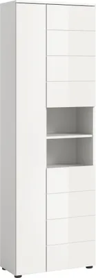 Produktbild von Hochschrank >Vira< 3 Türen, weiß / weiß hochglanz - 60x190x34cm (BxHxT)