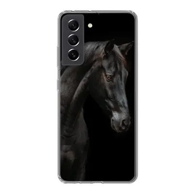 Produktbild von MuchoWow® Handyhülle Schutzhülle Hülle für Samsung Galaxy S21 FE Pferd - Tier - Schwarz Silikon Softcase Handy Hülle - Mobiltelefonhülle
