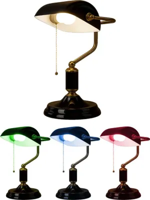 Produktbild von RGB LED Tischleuchte, Bankerlampe, schwarz gold, H 34 cm