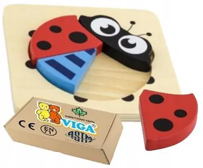 Produktbild von VIGA Holzpuzzle Marienkäfer Kleinkind Lernspielzeug Montessori