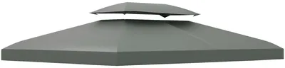 Produktbild von Outsunny Ersatzdach für Metall-Gartenpavillon 3x4 Partyzelt Dach Dunkelgrau