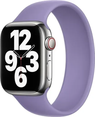 Productafbeelding van Apple Siliconen solobandje voor de Apple Watch | 44/45/46/49 mm - Maat 10 - English Lavender