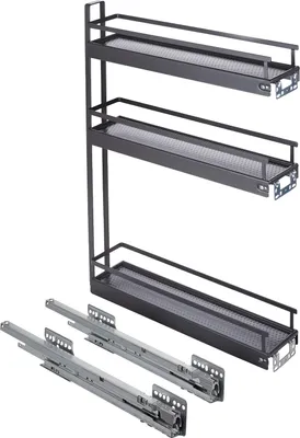 Produktbild von Kesseböhmer 15er Unterschrankauszug ARENA Style 90° anthrazit 3-etagig