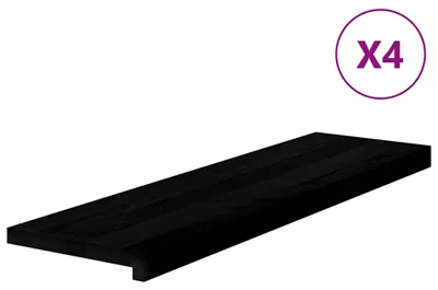 Zdjęcie produktu dla vidaXL Stopnie schodowe, 4 szt., brązowo-czarne, 90 x 30 x 2 cm, lite drewno dębowe