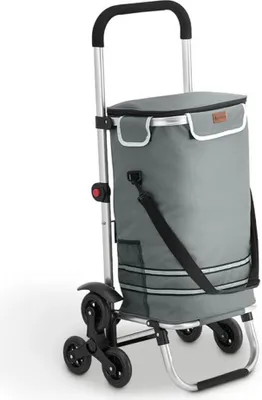 Zdjęcie produktu dla Wózek sklepowy 3w1 300902, składany, wózek krokowy, 56 l, szary
