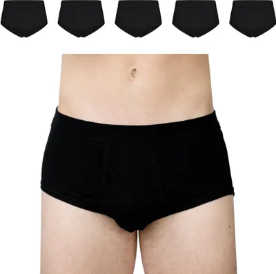 Produktbild von SES Herren Unterhosen Slip 5er Pack Feinripp mit Eingriff und Weichbund aus 100% Baumwolle, schwarz (3XL)