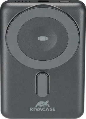 Image de Powerbank sans fil MagSafe 5000mAh 2 ports USB A+C 15W Qi / Smart Watch Charging Noir Rivacase