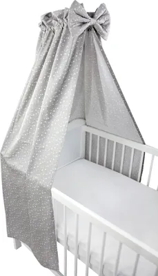 Immagine prodotto di TupTam baldacchino per lettino con fiocco, colore: stars grey 2, dimensioni: circa 160x240 cm