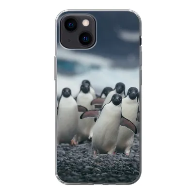 Produktbild von MuchoWow® Handyhülle Schutzhülle Hülle für iPhone 13 mini Adeliepinguine am Strand Silikon Softcase Handy Hülle - Softcase