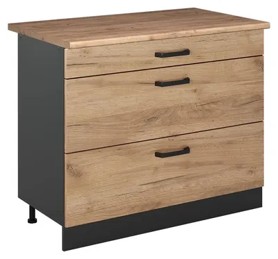 Produktbild von Küchenunterschrank Vicco R-Line Goldkraft Eiche/Anthrazit 100 cm Arbeitsplatte Goldkraft Eiche, Model 71557