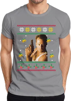 Obrázok produktu pre Die Hard - Škaredý vianočný sveter Vianočný darček Pánske tričko, sivá, L