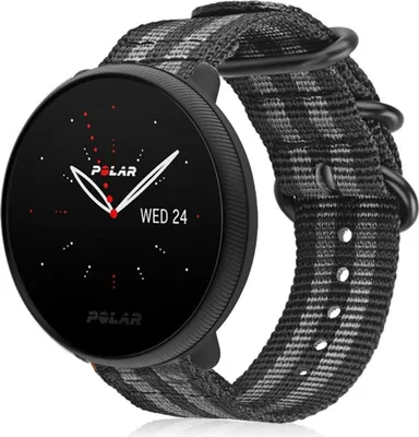 Produktbild von Strap-it Polar Ignite 3 Nylon-Schnallenarmband (Schwarz/Grau)