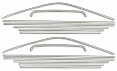 Produktbild von OMAC Zier- / Schutzleiste Türscheibe Fensterleiste 7522145 Fenster Ein-/Anbau Schiebetür für VW Transporter V Bus Edelstahl für VW T5