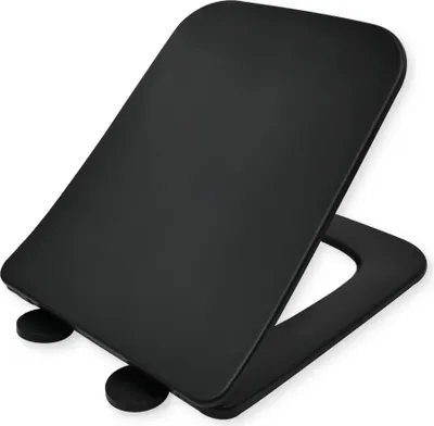 Produktbild von LAVITA ONIL BLACK Antibakterielle Duroplast WC-Sitz mit Absenkautomatik und Schnellverschluss,Passend für LAVITA ONIL BLACK Wand WC,Schwarz