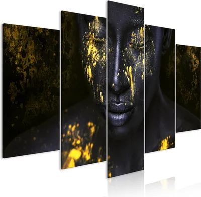 Produktbild von Italienischer Leinwand Leinwandbild - Bathed in Gold (5 Parts) Wide 200x100 cm Menschen h-B-0130-b-m