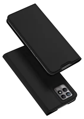 Image de Livre Pochette Dux Ducis compatible avec Realme 9i Housse de téléphone portable Etui Portefeuille Housse de protection avec fonction support, porte-carte noir Noir