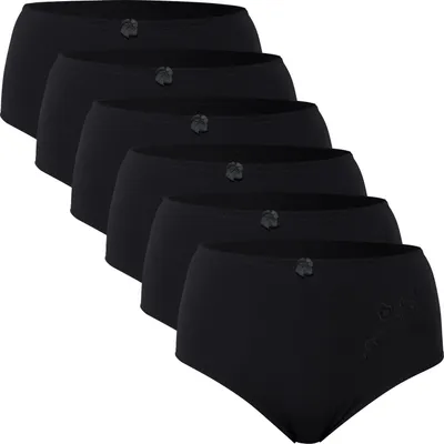 Produktbild von Celodoro Damen Taillenslip (6er Pack) Microfaser-Slip mit Stickerei - Schwarz 48-50